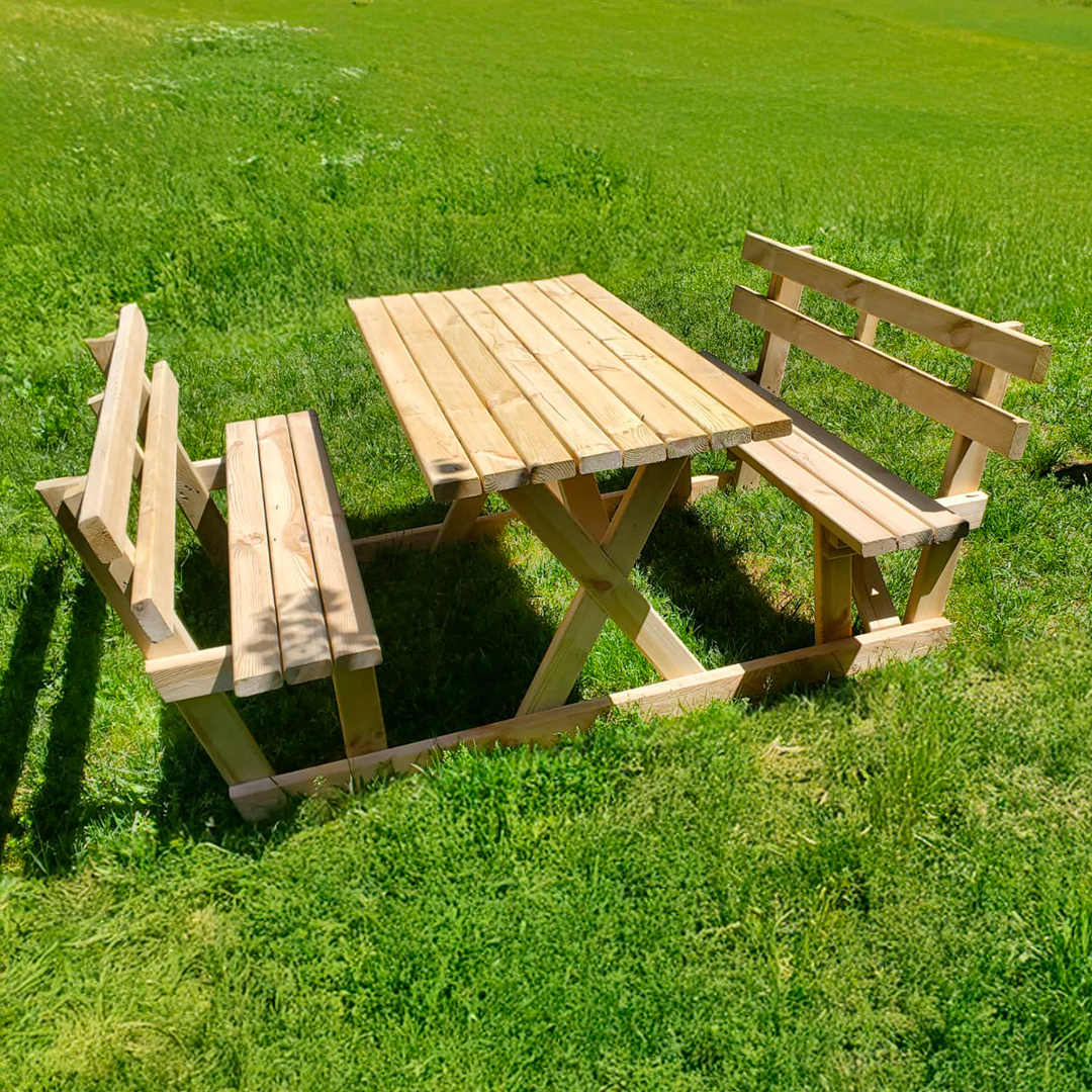 6 Kişilik Yaslanmalı Masa