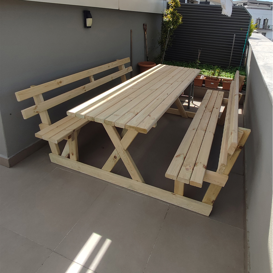 8 Kişilik Yaslanmalı Masa